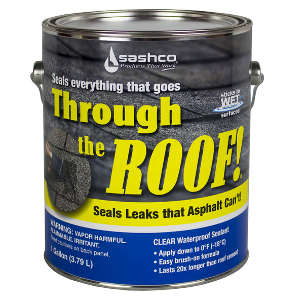 Sashco® 14004 Through the Roof!® Elastomeric Roof Sealant, 1 Gallon, Clear