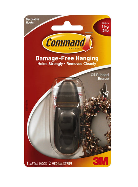 Command FC12-ORB Forever Classic Metal Hook, Medium, Oil Rubbed Bronze