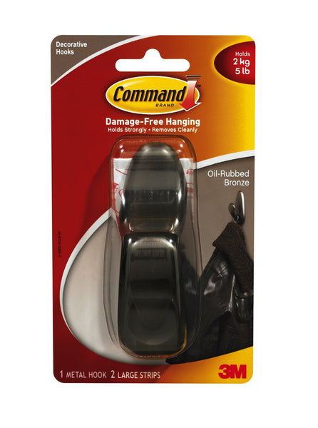 Command FC13-ORB Forever Classic Metal Hook, Large, Oil Rubbed Bronze