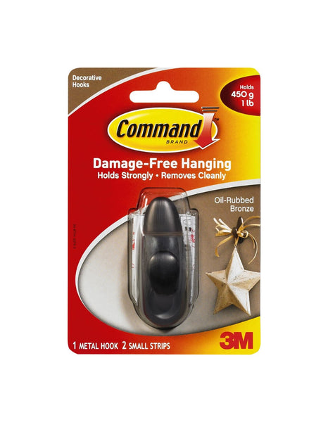 Command FC11-ORB Forever Classic Metal Hook, Small, Oil Rubbed Bronze