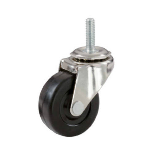 Shepherd Hardware 9196 Rubber Wheel Caster with Threaded Stem, 4"