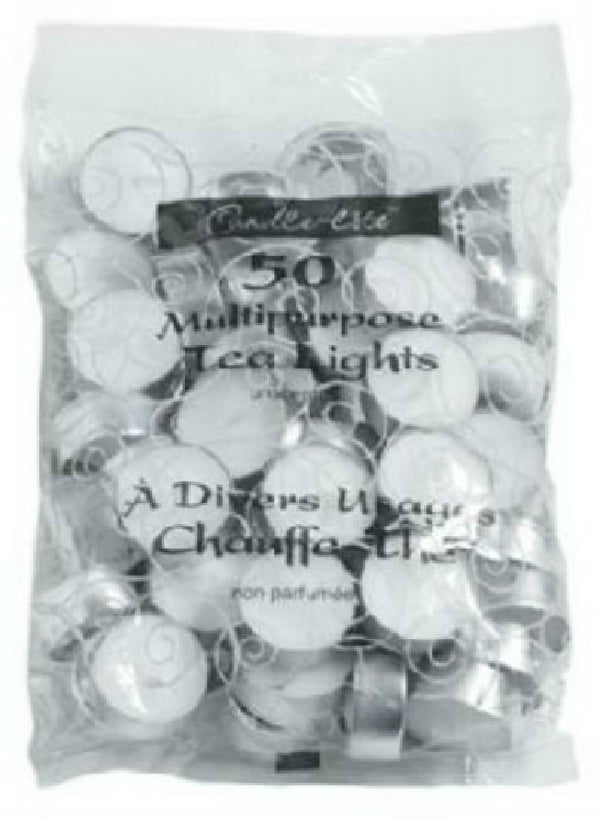 Candle Lite® 4231595 Unscented Tea Light Candle, 50-Pack