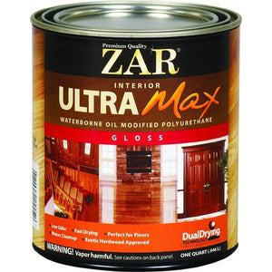 ZAR® 36012 Ultra Max Interior Waterborne Oil Modified Polyurethane, Gloss, 1 Qt