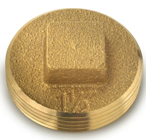Oatey® 42369 Brass Cleanout Plug With Raised Head, 1-1/2"