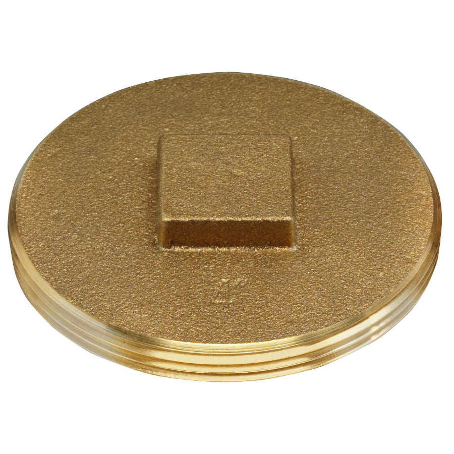 Oatey® 42374 Brass Cleanout Plug With Raised Head, 4"
