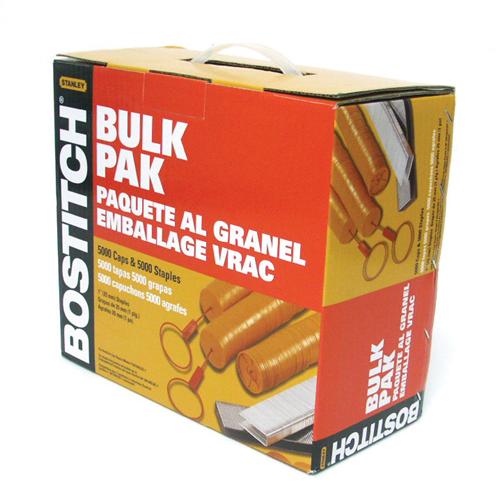 Bostitch® CAPPAK-5M Caps and Staples, 1", 5,000-Pack