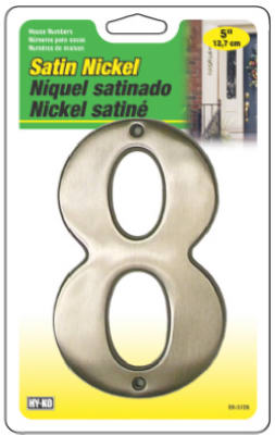 Hy-Ko BR-51SN/8 Prestige Series House Number 8 Sign, 5", Satin Nickel