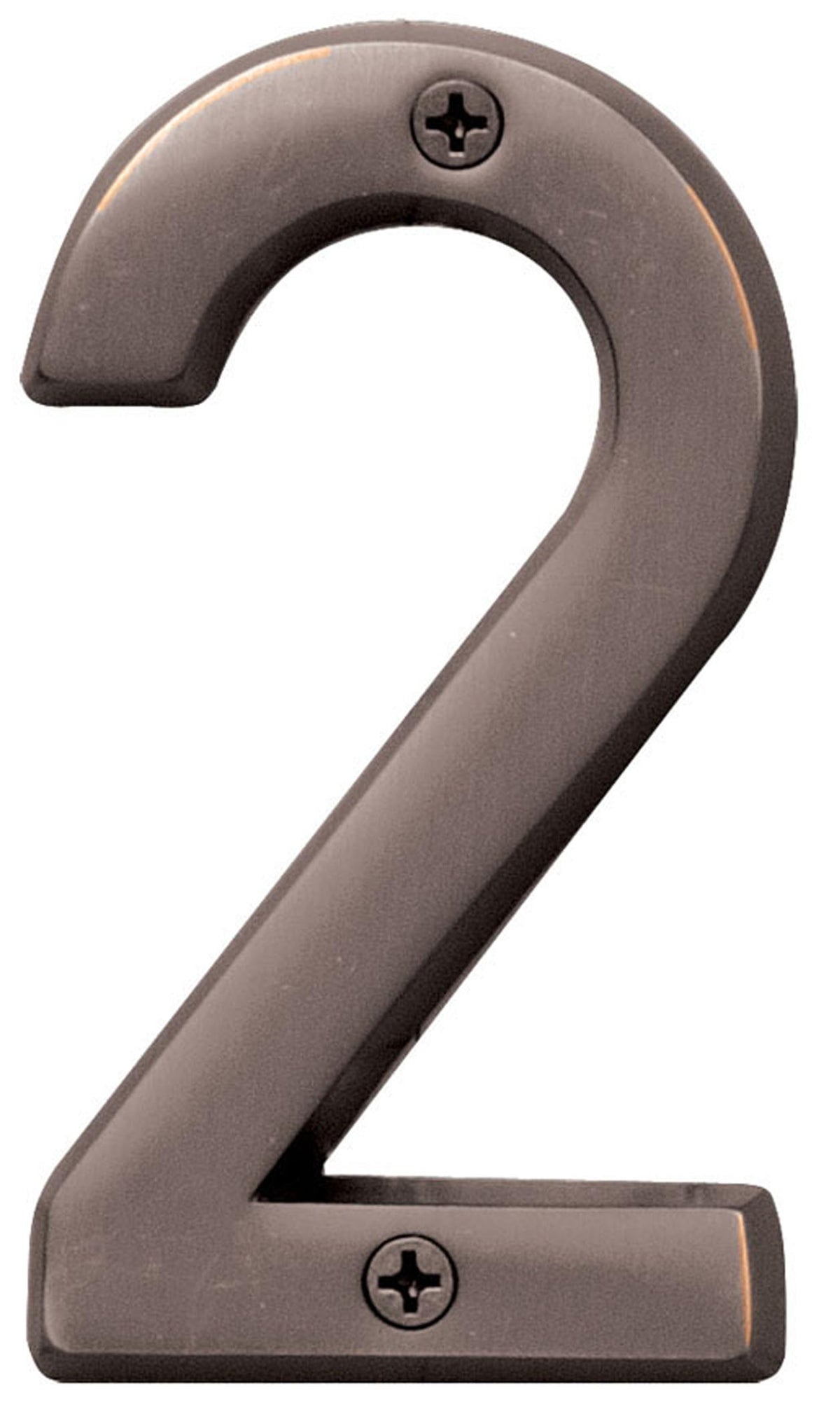 Hy-Ko BR-42OWB/2 Prestige series House Number 2 Sign, 4", Bronze Finish