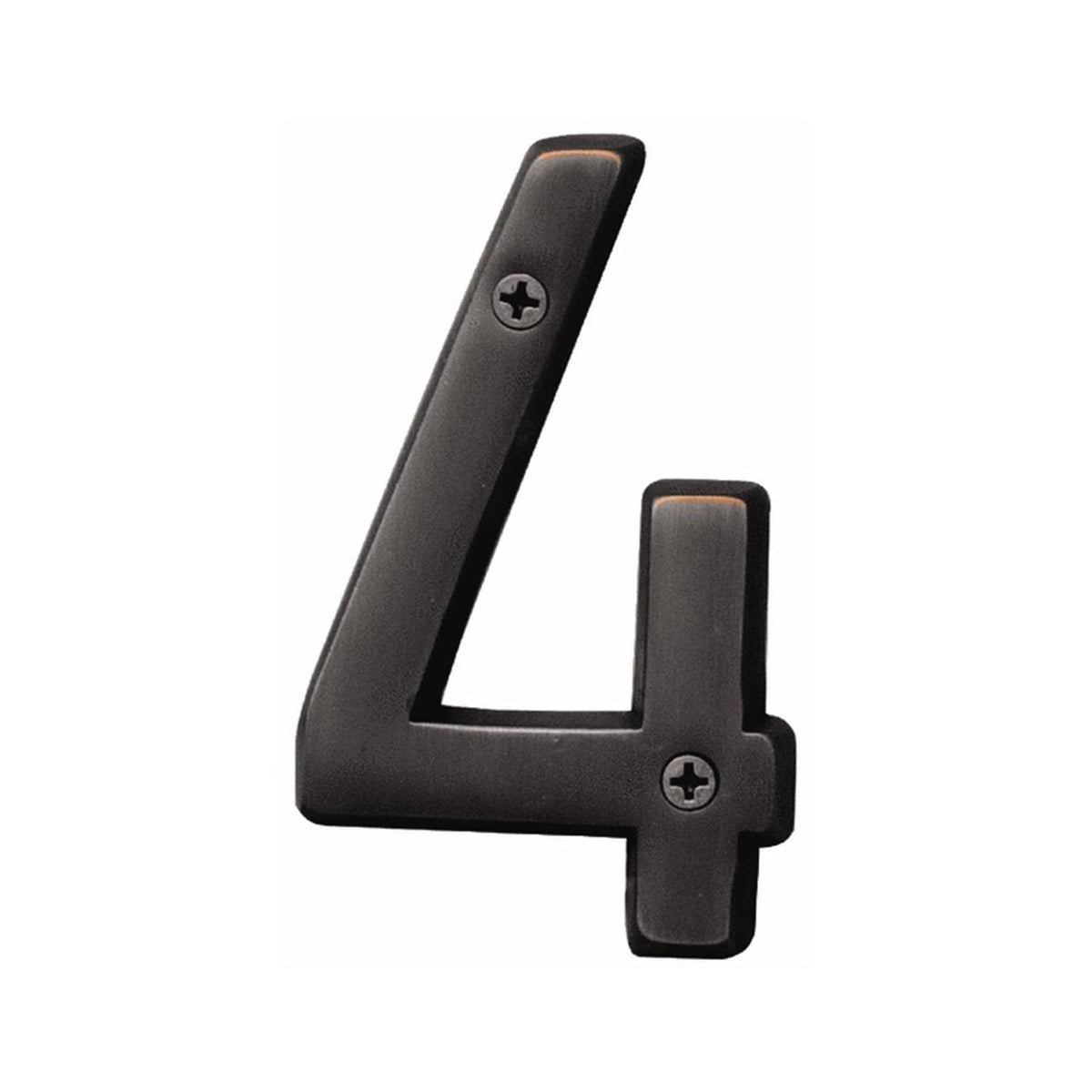 Hy-Ko BR-42OWB/4 Prestige series House Number 4 Sign, 4", Bronze Finish