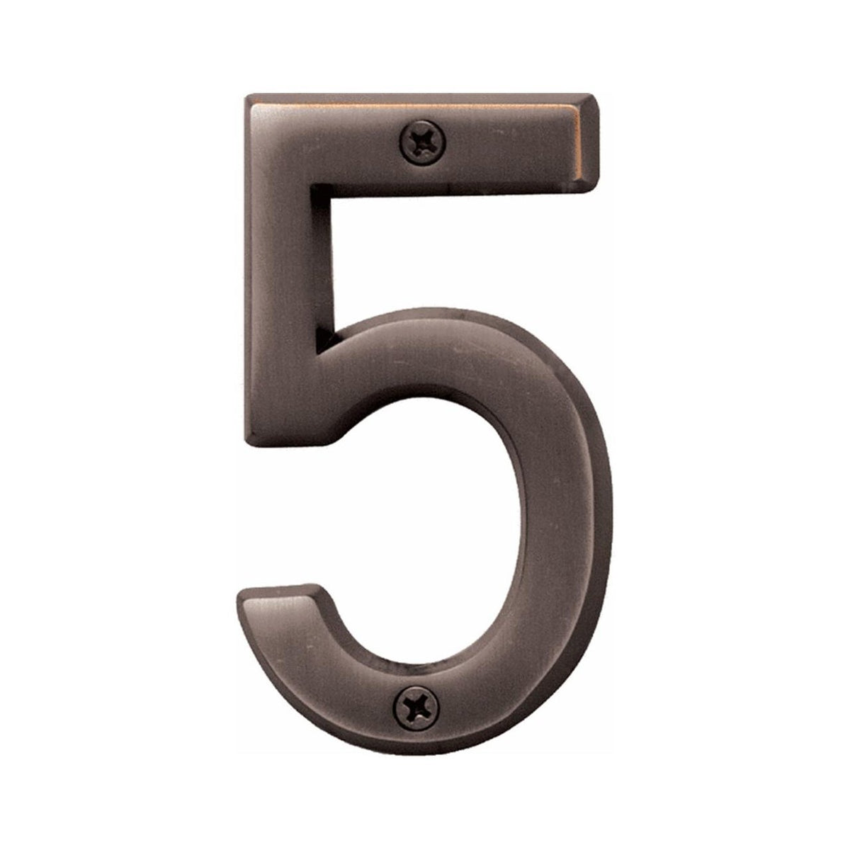 Hy-Ko BR-42OWB/5 Prestige series House Number 5 Sign, 4", Bronze Finish