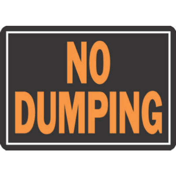 Hy-Ko 833 Hy-Glo Aluminum No Dumping Sign, Orange & Black, 10" x 14"