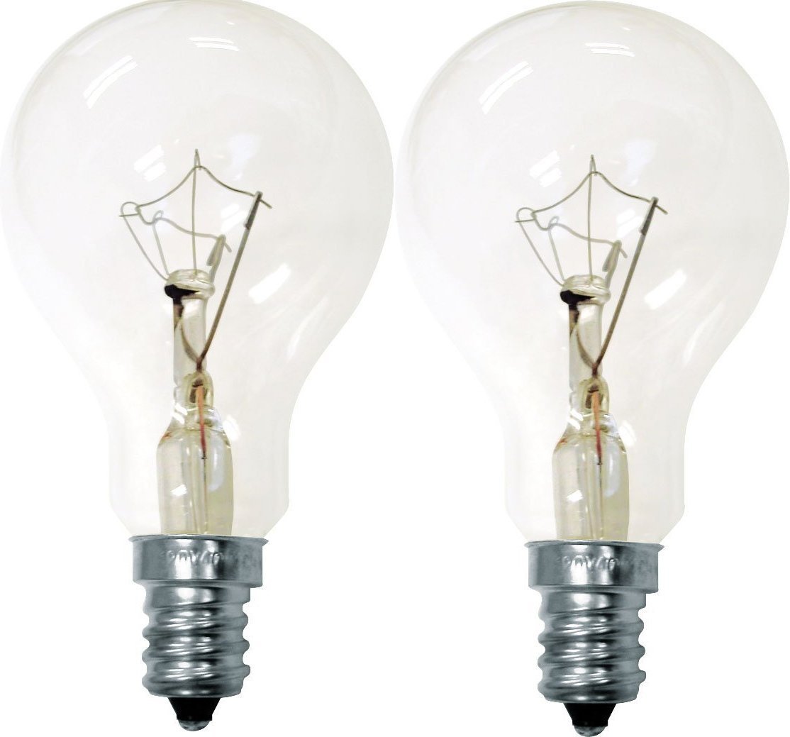 GE Lighting 71395 Candelabra Base A15 Ceiling Fan Bulb, Crystal Clear, 60W, 2-Pack