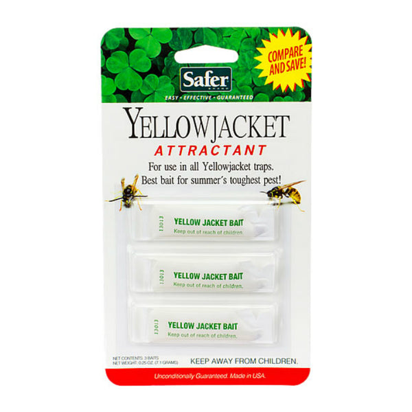 Safer® 02006 Deluxe Yellow Jacket & Wasp Trap Bait, 3-Pack