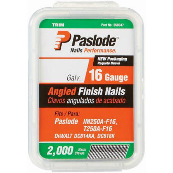 Paslode® 650232 Galvanized Angled Finish Nails, 2-1/2", 16-Gauge