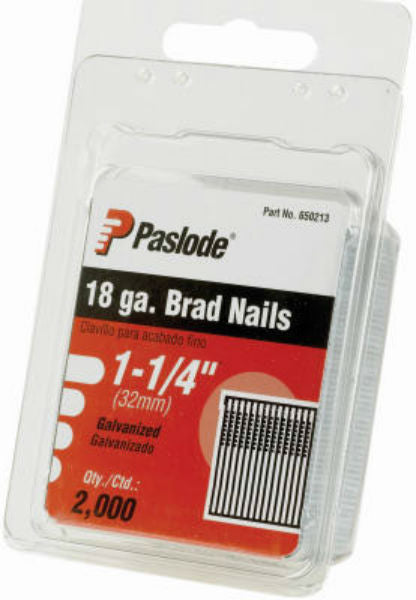 Paslode® 650213 Galvanized Brad Nail, 1-1/4",18-Gauge, 2000-Count