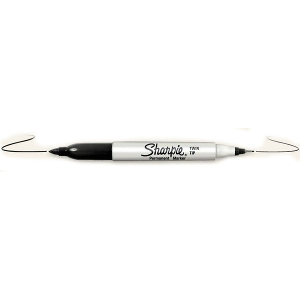 Sharpie® 32101 Twin Tip Permanent Marker with Quick-Drying Ink, Black