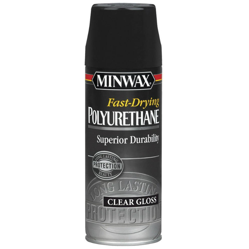 Minwax 33050 Fast-Drying Polyurethane Finish, 11.5 Oz Aerosol, Clear Gloss