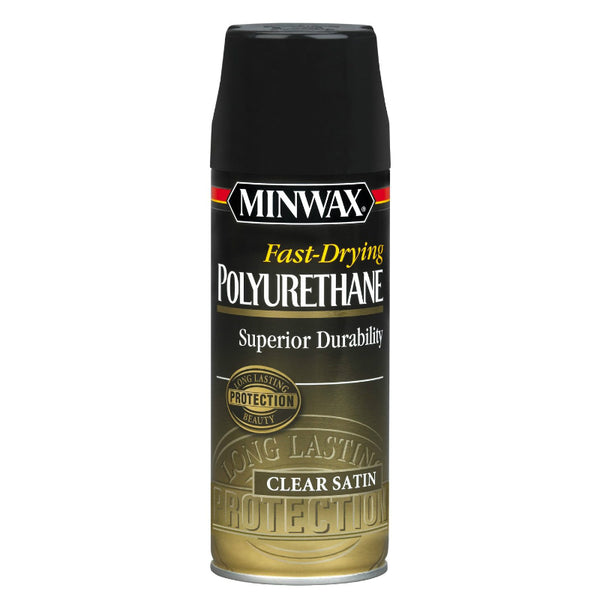 Minwax 33060 Fast-Drying Polyurethane Finish, 11.5 Oz Aerosol, Clear Satin