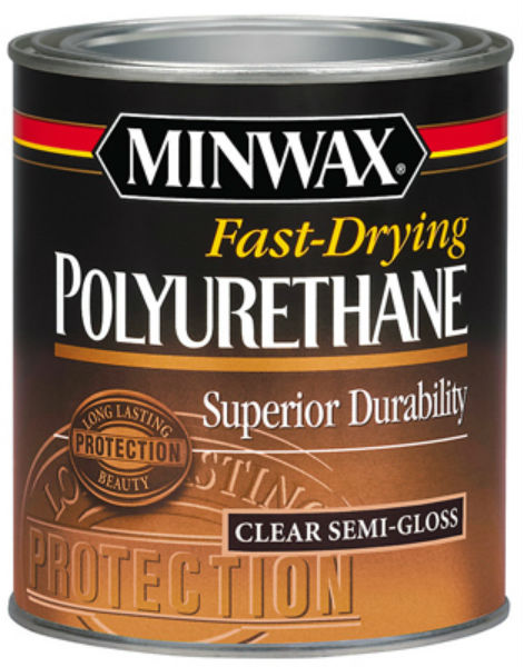 Minwax 230054444 Fast-Drying Polyurethane, 1/2 Pt, Clear Semi-Gloss