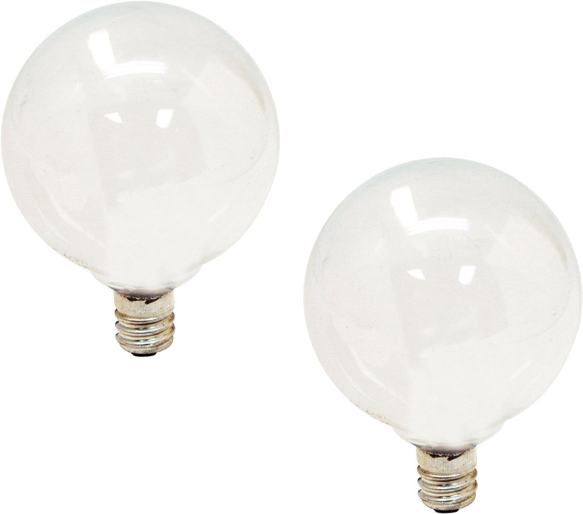 GE Lighting 44414 Candelabra Base G16.5 Globe Light Bulb, Soft White, 40W, 2-Pack