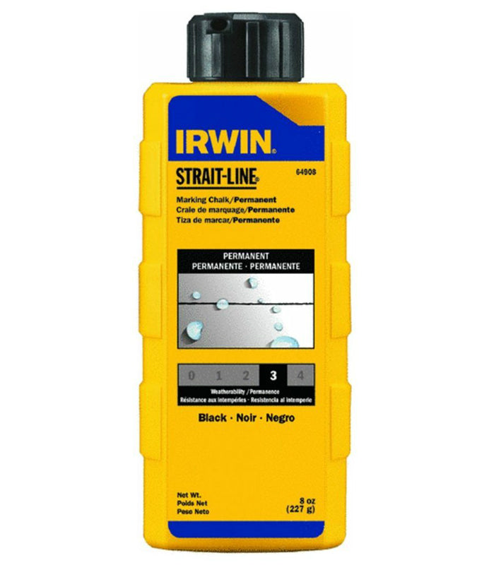 Irwin Tools 64908 Strait-Line® Permanent Marking Chalk, 8 Oz, Black