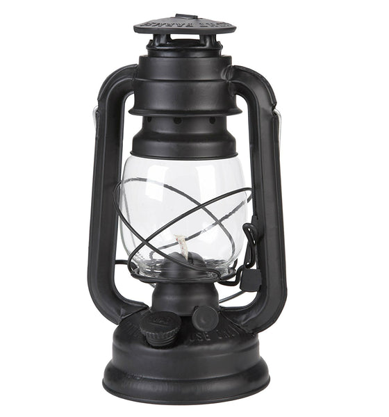 Lamplight 52664 Metal Farmer's Old Fashioned Lantern, Black, 9"