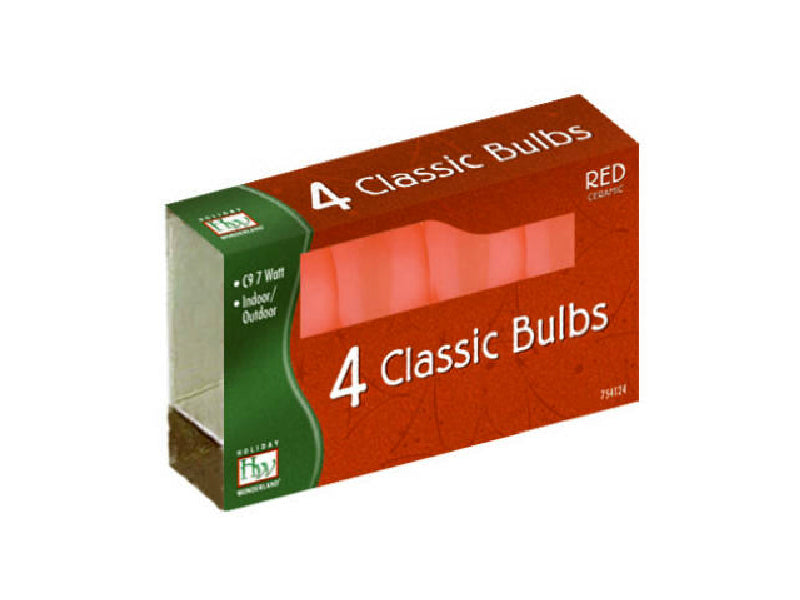 Holiday Wonderland 1094R-88 Christmas C9 Ceramic Replacement Bulb, Red