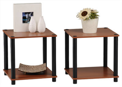 Momentum PBF-0293-303 Cherry Finish with Black Accents End Table Set, 2-Piece