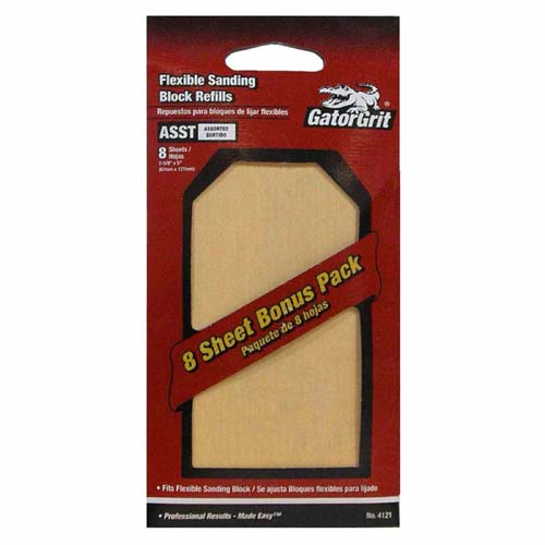 Gator 4121 Premium Hook & Loop Refill Sanding Sheets, Assorted Grits