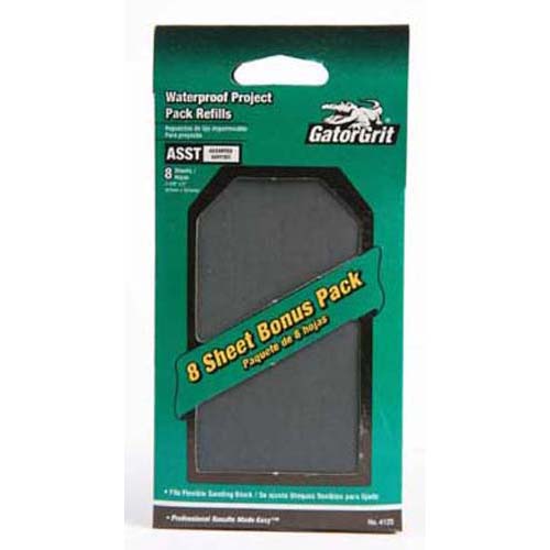 Gator 4125 Waterproof Hook & Loop Refill Sanding Sheets, Assorted Grits