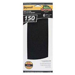 Gator 7159 Drywall Hook & Loop Sandpaper, 150 Grit, 4.5" x 10.25"
