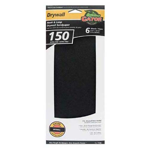 Gator 7159 Drywall Hook & Loop Sandpaper, 150 Grit, 4.5" x 10.25"