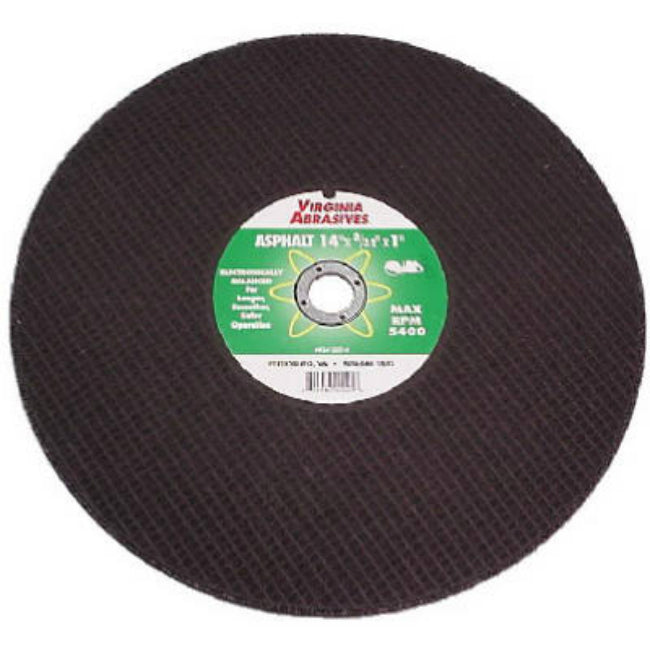 Virginia Abrasives™ 424-21214 Asphalt/Green Concrete Cutoff Wheel, 14"x3/16"x1"