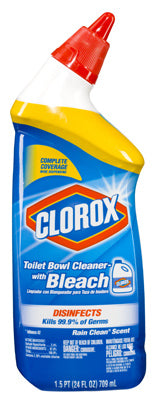 Clorox® 00938 Toliet Bowl Cleaner with Bleach, 24 Oz, Rain Clean Scent