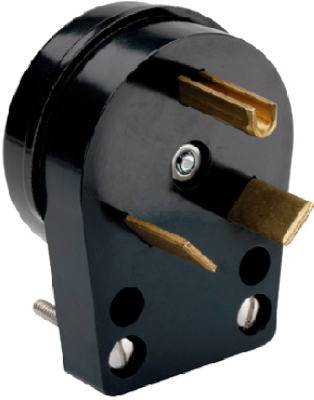 Pass & Seymour Plug & Connector, 30A, 125V, Black