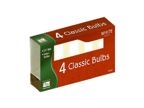 Holiday Wonderland 1094W-88 Christmas C9 Ceramic Replacement Bulb, White