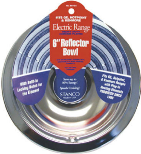 Stanco 5075-6 Electric Range Lock Notch Bowl, Chrome Finish, 6"