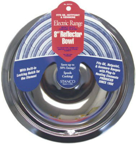 Stanco 5076-8 Electric Range Lock Notch Bowl, Chrome Finish, 8"