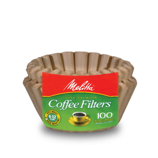 Melitta® 629092 Basket Coffee Filter, Paper Natural Brown, 8-12 Cup, 100-Count