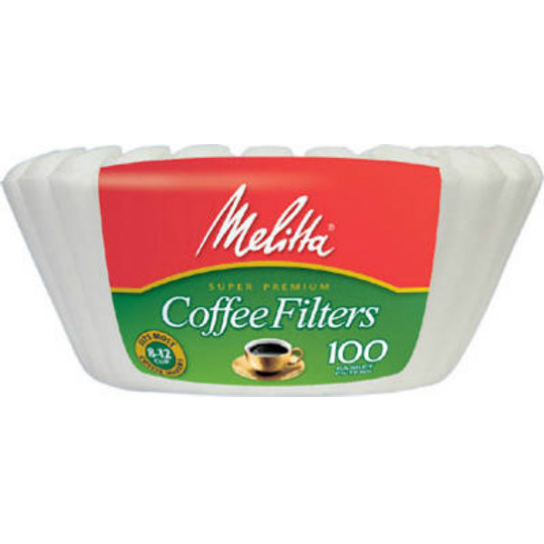 Melitta® 629552 Coffee Basket Paper Filters, White, 100-Count