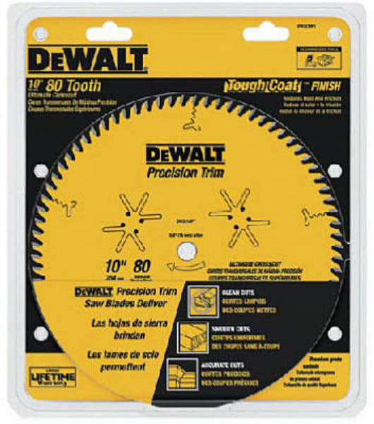 DeWalt® DW3218PT Precision Trim™ Fine Crosscutting Saw Blade, 80 Tooth, 10"