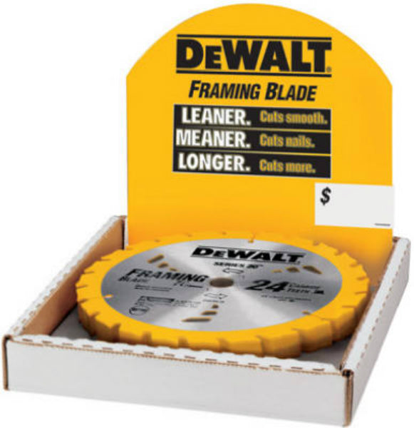 DeWalt® DW3578B10 Framing Carbide Thin Kerf Circular Saw Blade, 24T, 7-1/4"