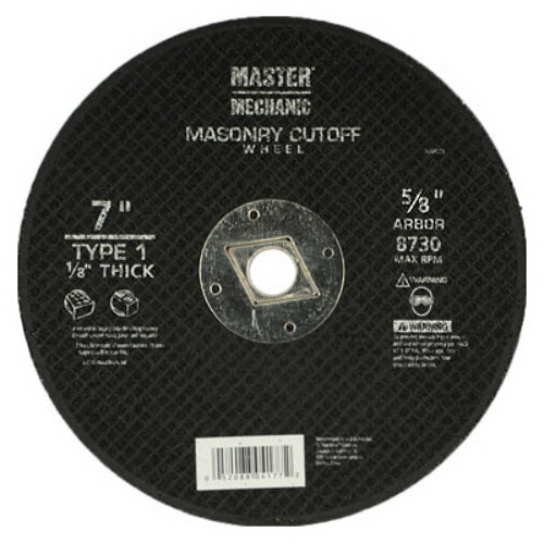 Master Mechanic 760402 Masonry Cutoff Wheel, 5/8" Arbor, 7"