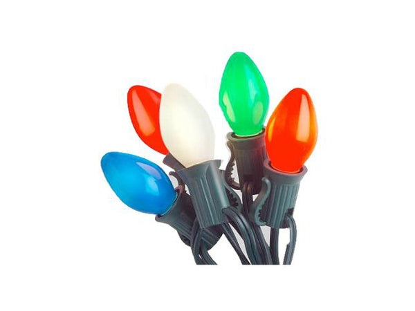 Holiday Wonderland 2524-88 Christmas C7 Ceramic 25-Light Set, 25 feet, Multi-Color
