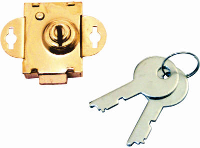 Slide-Co S-4048C Mail Box Deadbolt Lock With 1/4" Bolt, Brass Plated