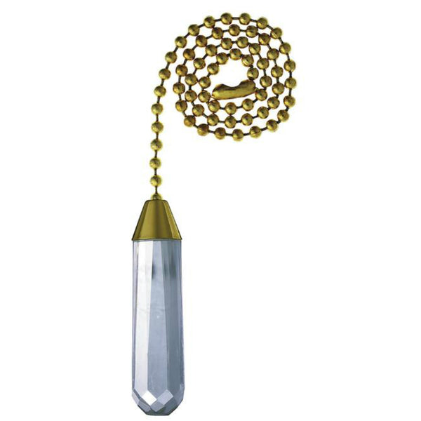 Westinghouse 77006 Lucite Acrylic Cylinder Pull Chain, 12", Brass