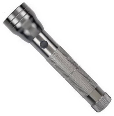 Rayz 765303 Aluminum Flashlight with 2 "D" Cell, Titanium Color