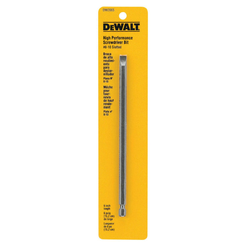DeWalt® DW2065 Slotted Screwdriver Power Bit, #8-10, 6"