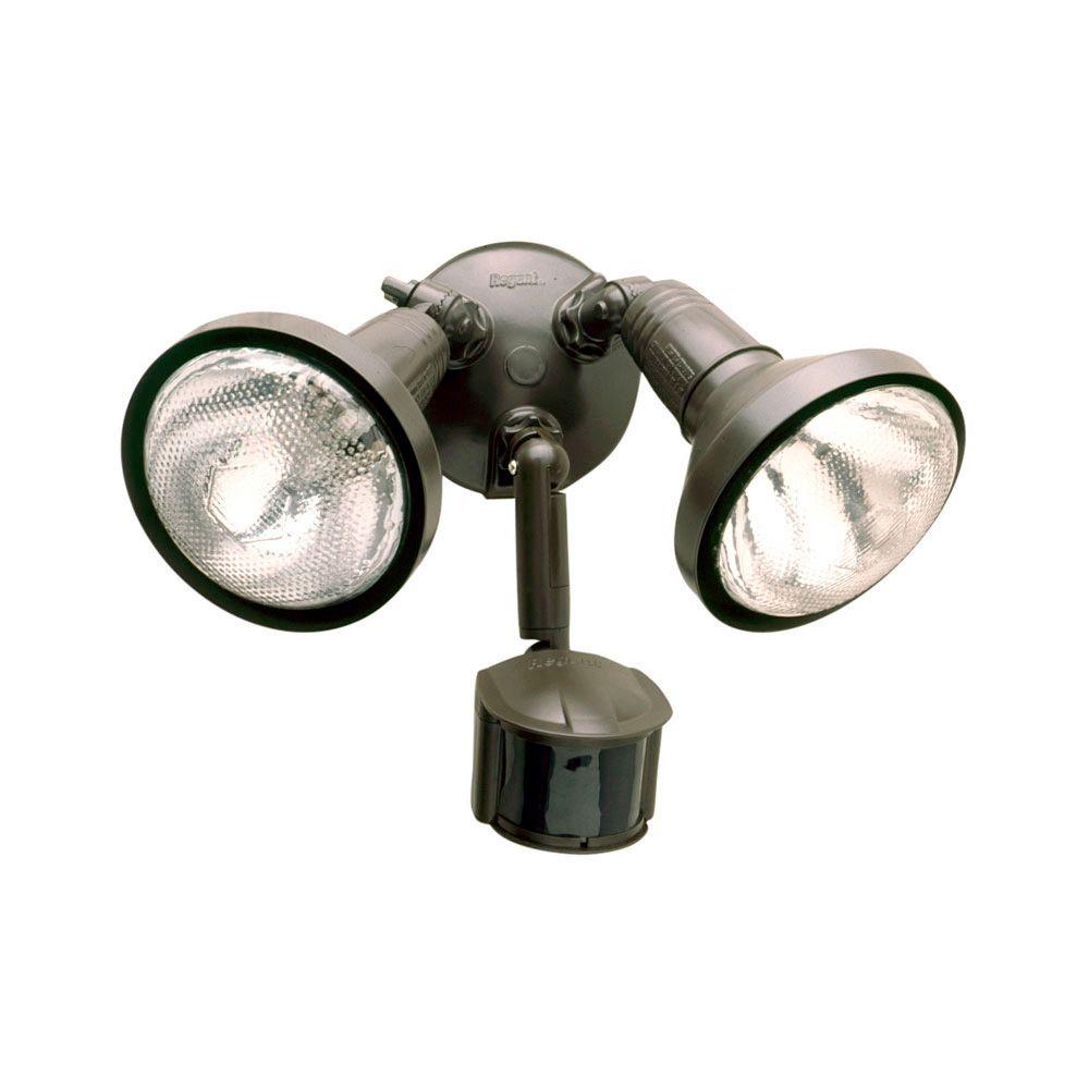 Consumer Products MS185R Motion-Activated 180° Floodlight w/Lamp Covers, Bronze