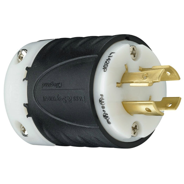 Pass & Seymour L1420PCCV3 3-Pole 4-Wire Grounding Locking Plug,  20A, 125/250V